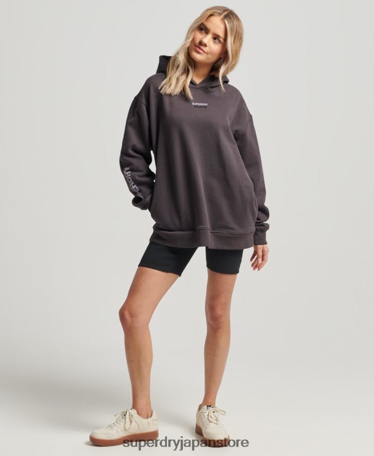 コアオーバーサイズパーカー 女性 Superdry 衣類 グレー 2J62PZ3394