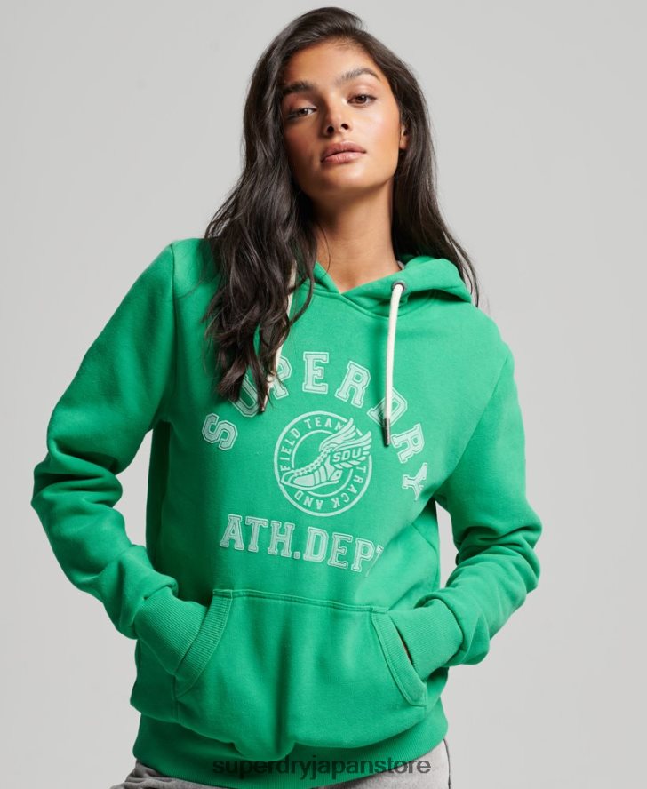 ヴィンテージアスレチックパーカー 女性 Superdry 衣類 緑 2J62PZ3395
