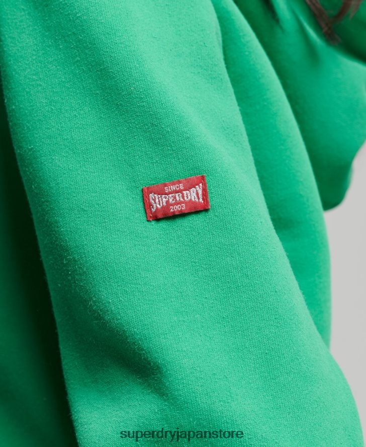 ヴィンテージアスレチックパーカー 女性 Superdry 衣類 緑 2J62PZ3395
