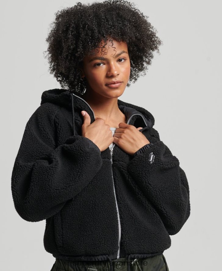 ボーグ ジップスルーパーカー 女性 Superdry 衣類 黒 2J62PZ3401