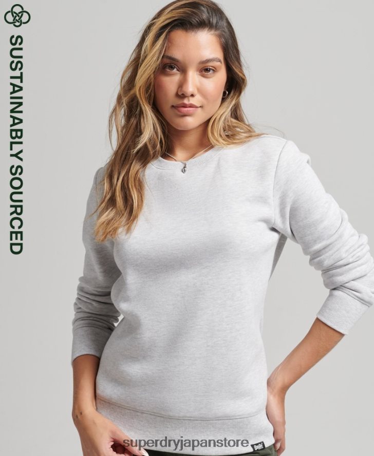 オーガニックコットン エッセンシャル ロゴ クルー スウェットシャツ 女性 Superdry 衣類 ライトグレー 2J62PZ3402