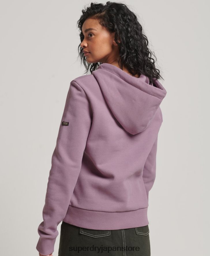 日本のヴィンテージロゴグラフィックパーカー 女性 Superdry 衣類 紫 2J62PZ3403