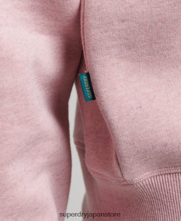 オーガニックコットン ヴィンテージロゴ ヘンリースウェットシャツ 女性 Superdry 衣類 ピンク 2J62PZ3404