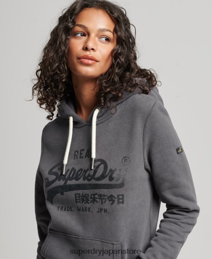 装飾パーカー 女性 Superdry 衣類 濃い灰色 2J62PZ3405
