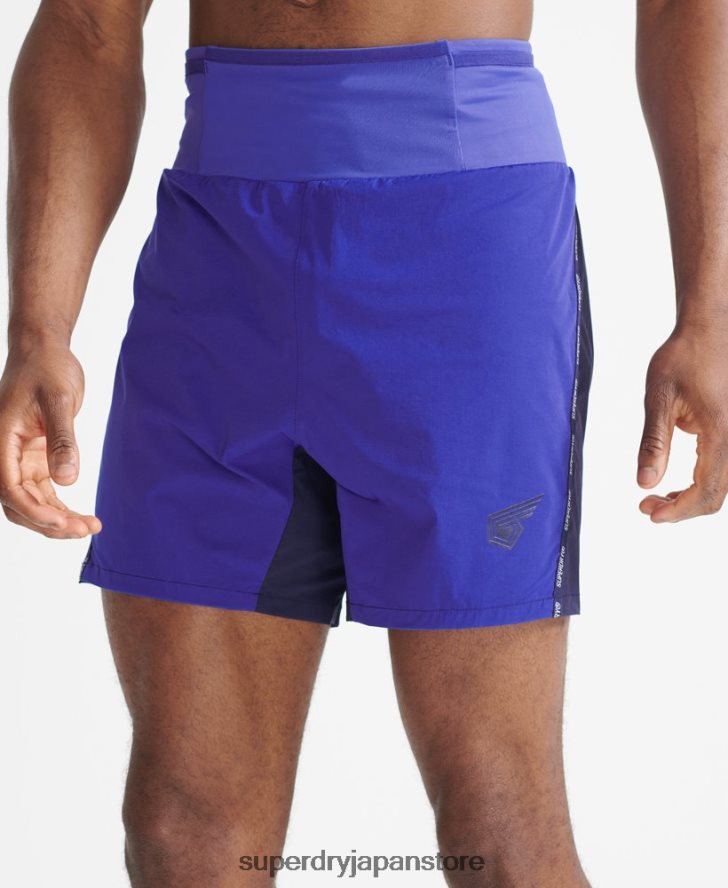 ランニングプレミアムショーツ 男性 Superdry 衣類 青 2J62PZ341