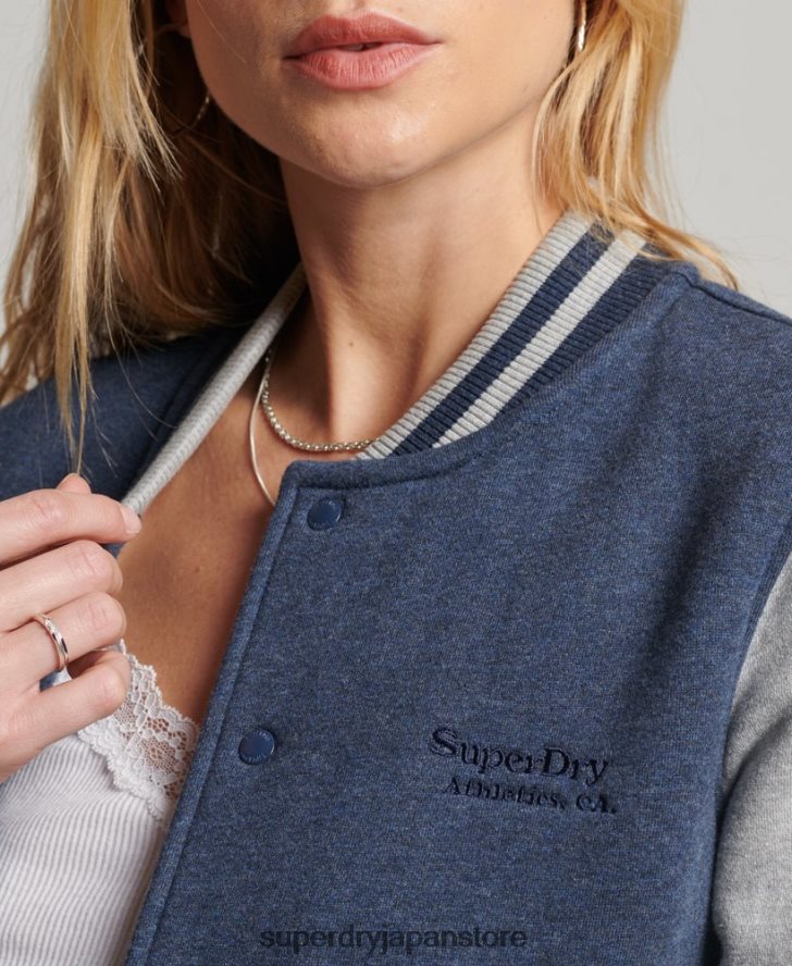 ヴィンテージロゴジャージーボンバージャケット 女性 Superdry 衣類 海軍 2J62PZ3412