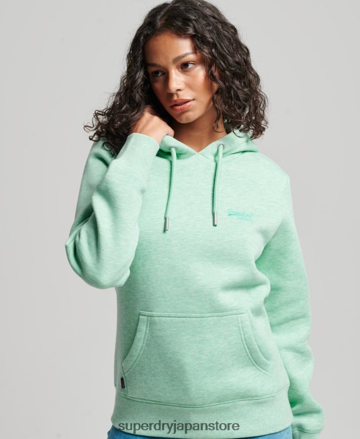 ヴィンテージロゴ刺繍パーカー 女性 Superdry 衣類 緑 2J62PZ3413