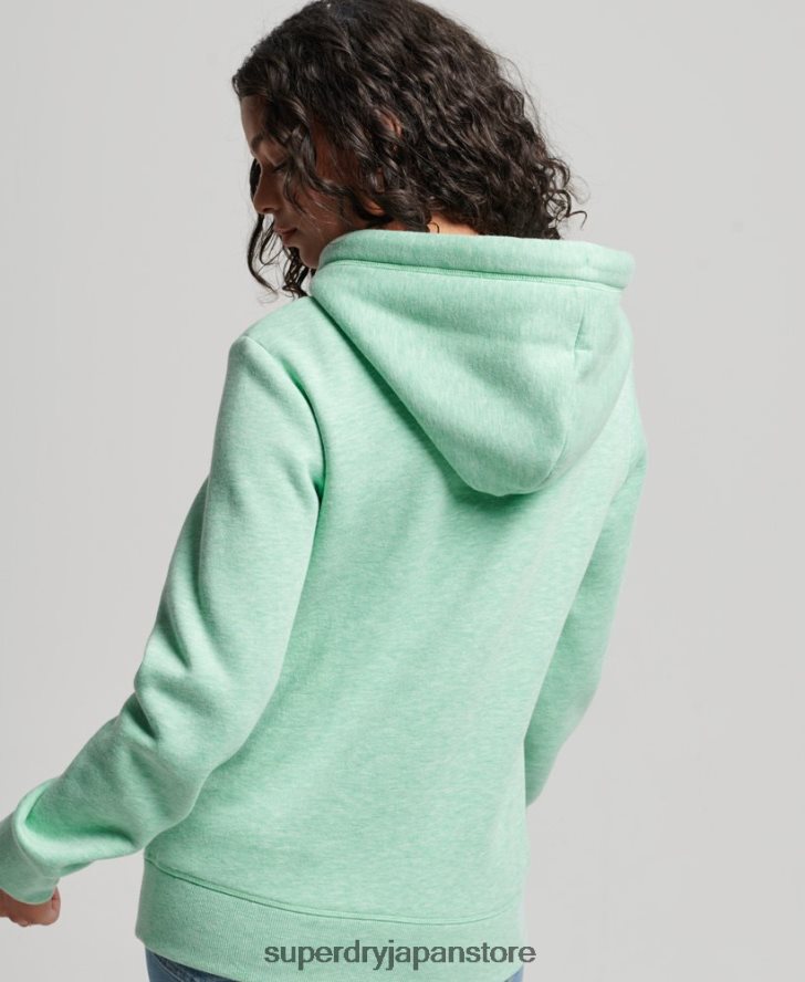 ヴィンテージロゴ刺繍パーカー 女性 Superdry 衣類 緑 2J62PZ3413