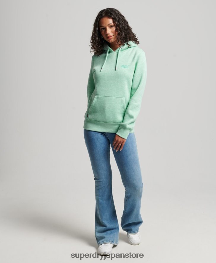 ヴィンテージロゴ刺繍パーカー 女性 Superdry 衣類 緑 2J62PZ3413