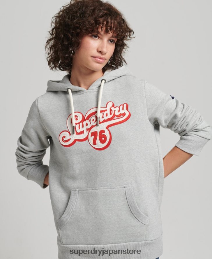 ノスタルジアスクリプトパーカー 女性 Superdry 衣類 グレー 2J62PZ3418