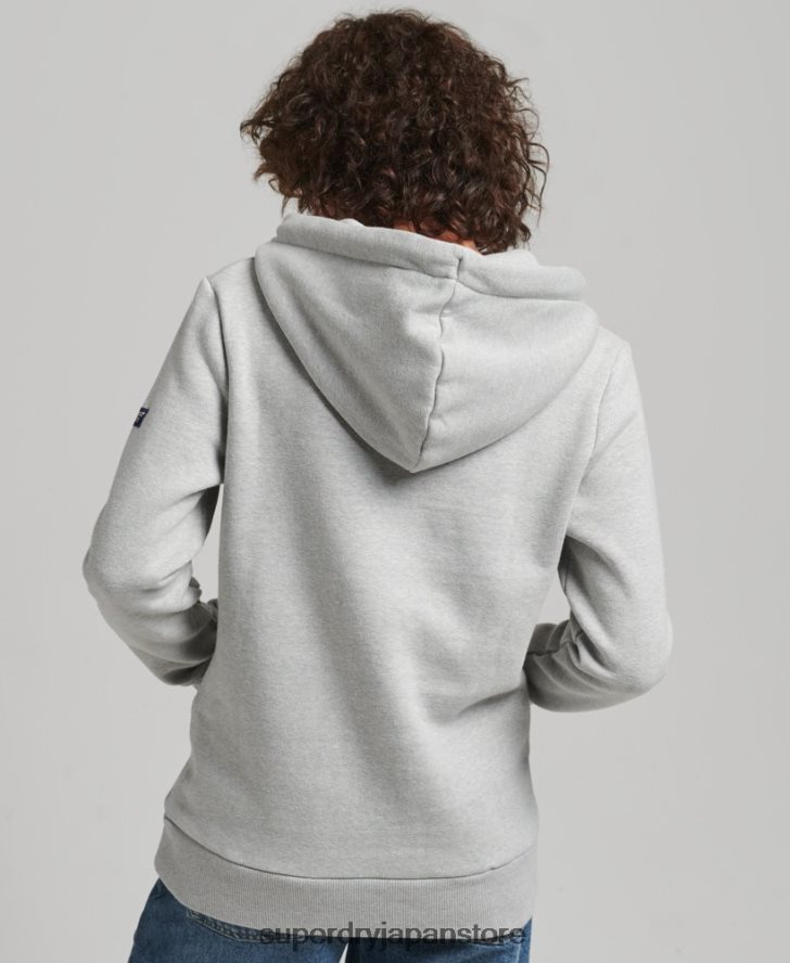 ノスタルジアスクリプトパーカー 女性 Superdry 衣類 グレー 2J62PZ3418