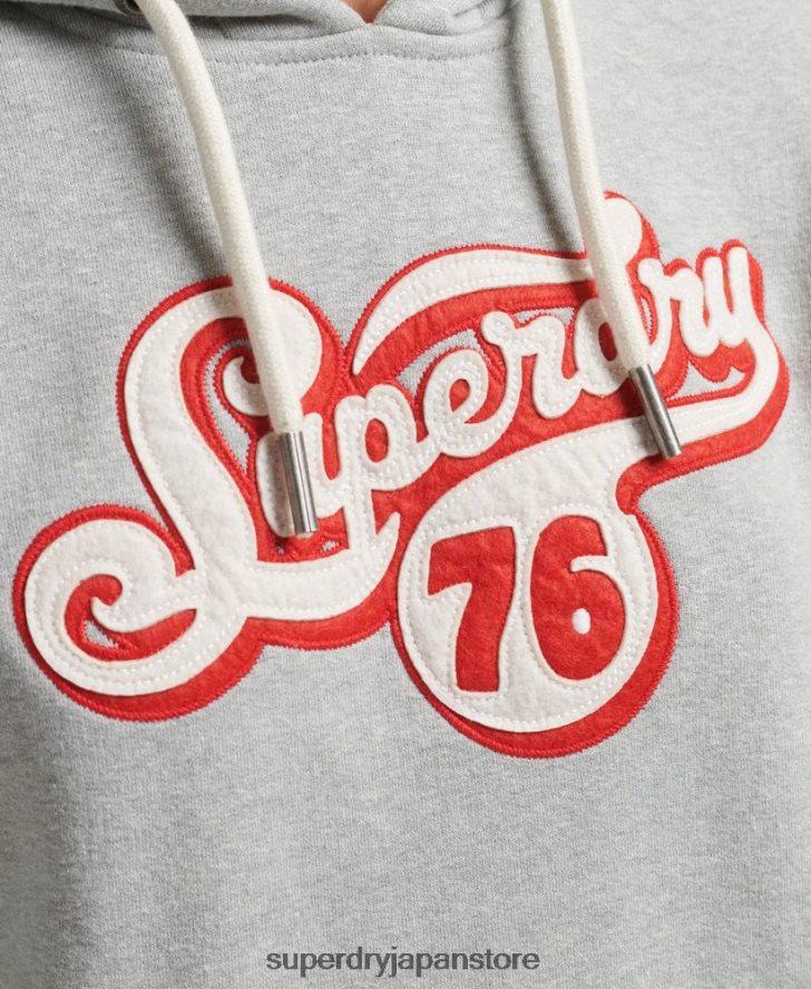 ノスタルジアスクリプトパーカー 女性 Superdry 衣類 グレー 2J62PZ3418