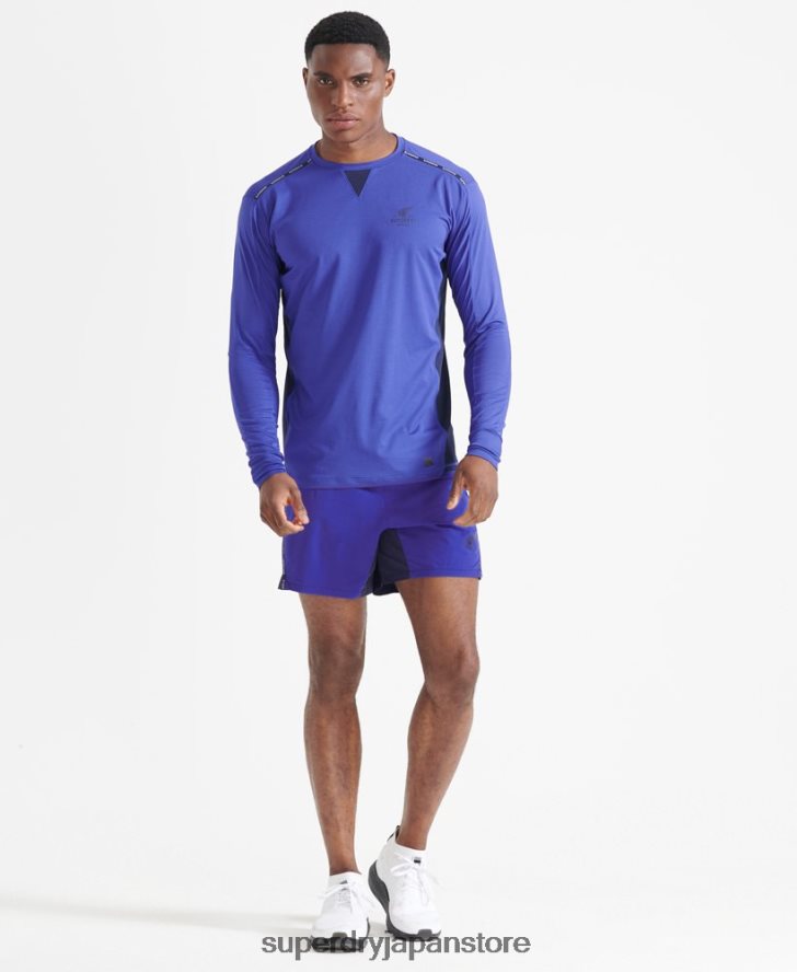 ランニングプレミアムショーツ 男性 Superdry 衣類 青 2J62PZ341
