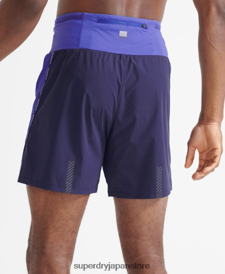 ランニングプレミアムショーツ 男性 Superdry 衣類 青 2J62PZ341