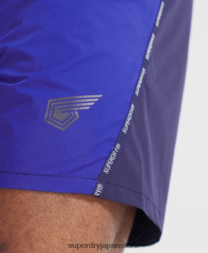 ランニングプレミアムショーツ 男性 Superdry 衣類 青 2J62PZ341