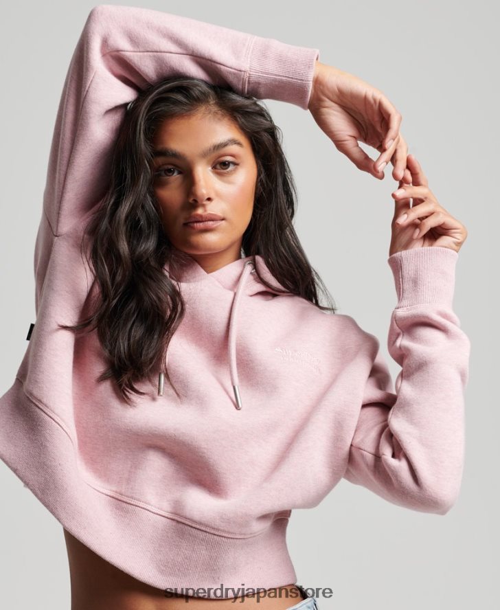 ヴィンテージロゴクロップパーカー 女性 Superdry 衣類 ピンク 2J62PZ3430