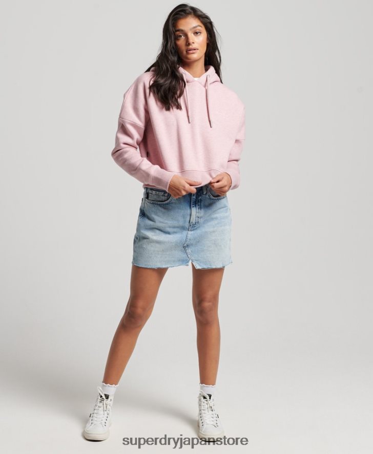 ヴィンテージロゴクロップパーカー 女性 Superdry 衣類 ピンク 2J62PZ3430