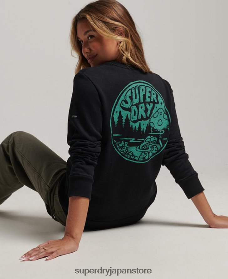 イントゥ ザ ウッズ グラフィック スウェットシャツ 女性 Superdry 衣類 濃い灰色 2J62PZ3431