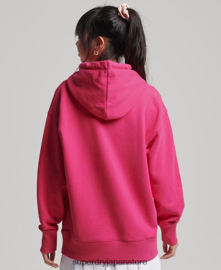 コードスタックアップリケオーバーサイズパーカー 女性 Superdry 衣類 ピンク 2J62PZ3432