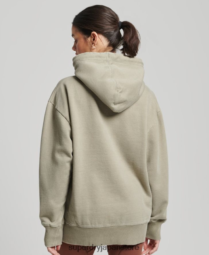 コードロゴガーメントダイオーバーサイズパーカー 女性 Superdry 衣類 カーキ 2J62PZ3433