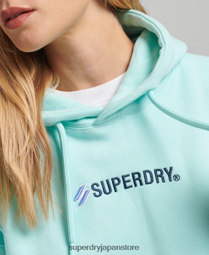 ロゴアップリケオーバーサイズクルーパーカー 女性 Superdry 衣類 青 2J62PZ3434