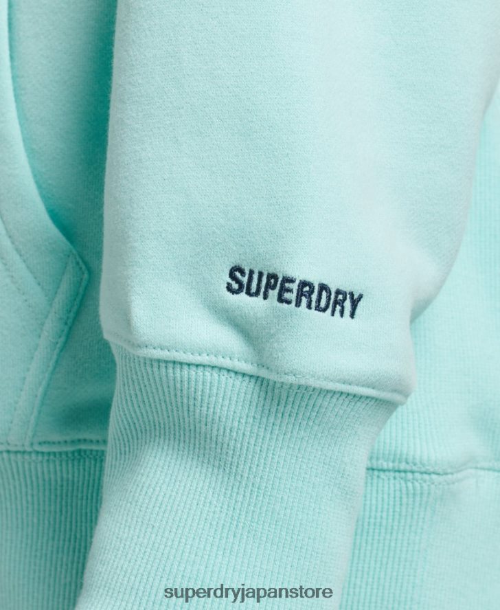 ロゴアップリケオーバーサイズクルーパーカー 女性 Superdry 衣類 青 2J62PZ3434