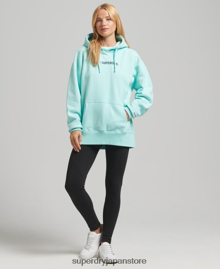 ロゴアップリケオーバーサイズクルーパーカー 女性 Superdry 衣類 青 2J62PZ3434