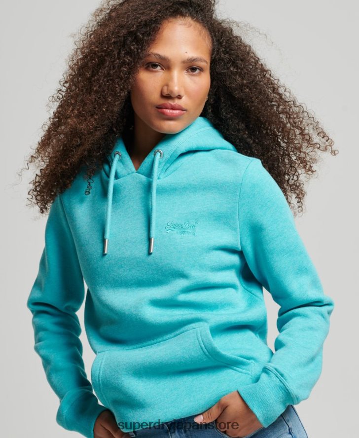 ヴィンテージロゴ刺繍パーカー 女性 Superdry 衣類 ライトブルー 2J62PZ3437