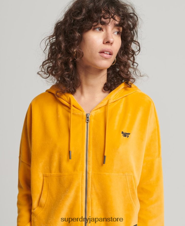 ヴィンテージクロップジップパーカー 女性 Superdry 衣類 金 2J62PZ3439