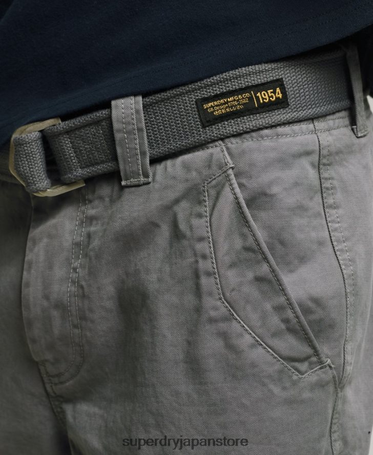 オーガニックコットン ヴィンテージ コア カーゴ ヘビー ショーツ 男性 Superdry 衣類 グレー 2J62PZ343