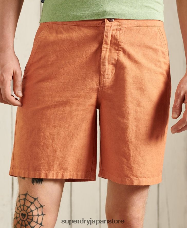 リネンカリビーチショーツ 男性 Superdry 衣類 オレンジ 2J62PZ344