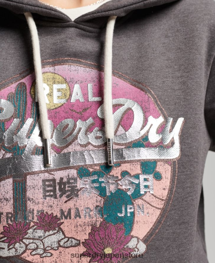 ヴィンテージロゴナラティブパーカー 女性 Superdry 衣類 黒 2J62PZ3440