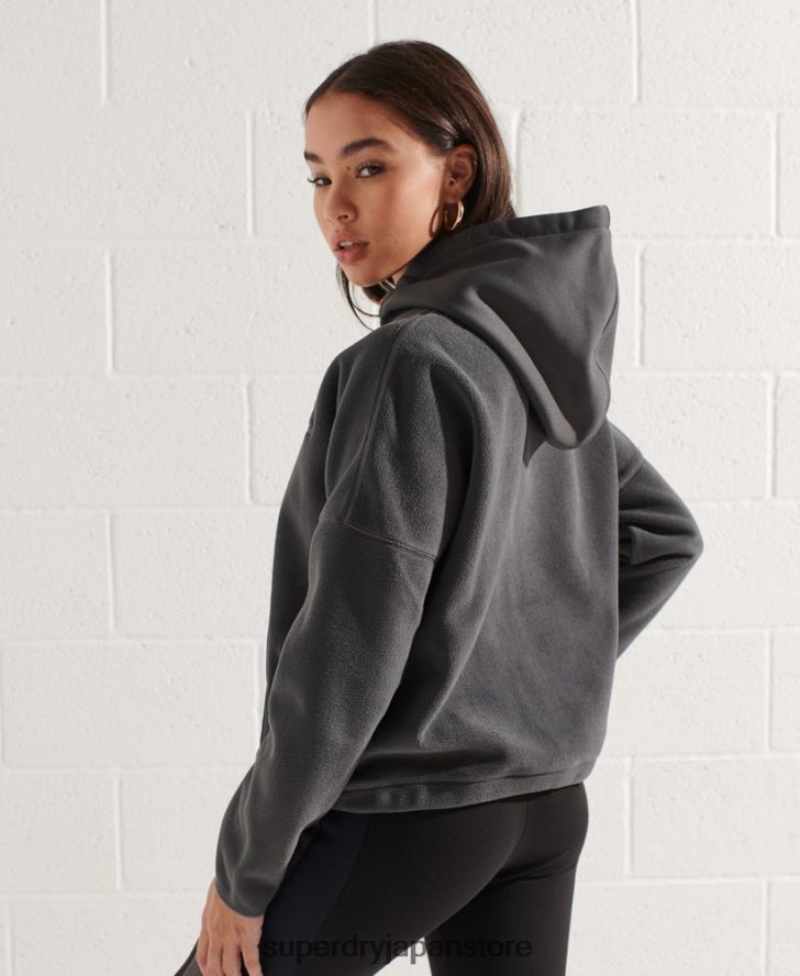 マウンテンフリースクロ​​ップパーカー 女性 Superdry 衣類 濃い灰色 2J62PZ3441