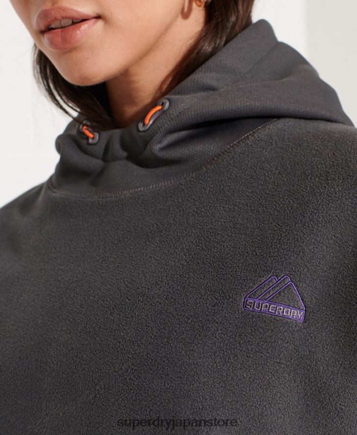 マウンテンフリースクロ​​ップパーカー 女性 Superdry 衣類 濃い灰色 2J62PZ3441