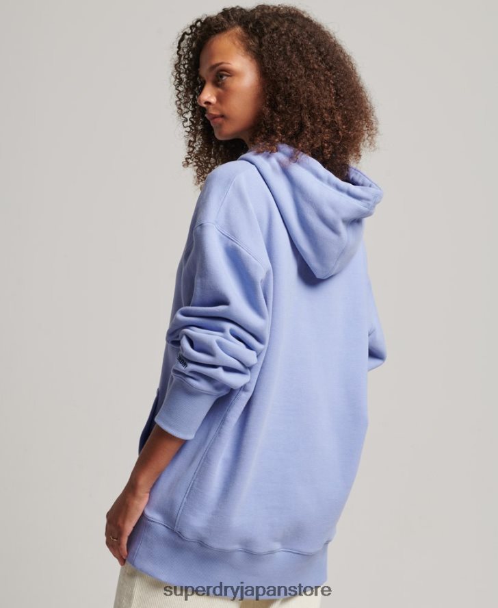 ロゴアップリケオーバーサイズクルーパーカー 女性 Superdry 衣類 紫 2J62PZ3442
