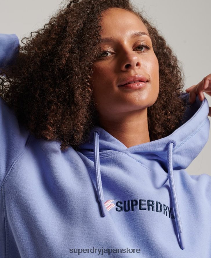 ロゴアップリケオーバーサイズクルーパーカー 女性 Superdry 衣類 紫 2J62PZ3442