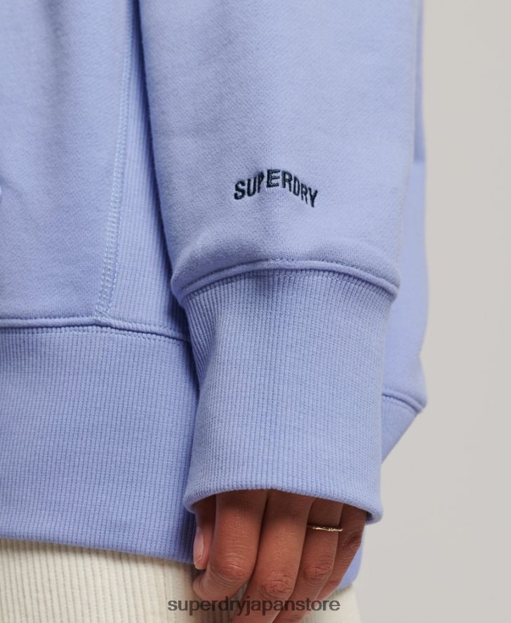 ロゴアップリケオーバーサイズクルーパーカー 女性 Superdry 衣類 紫 2J62PZ3442