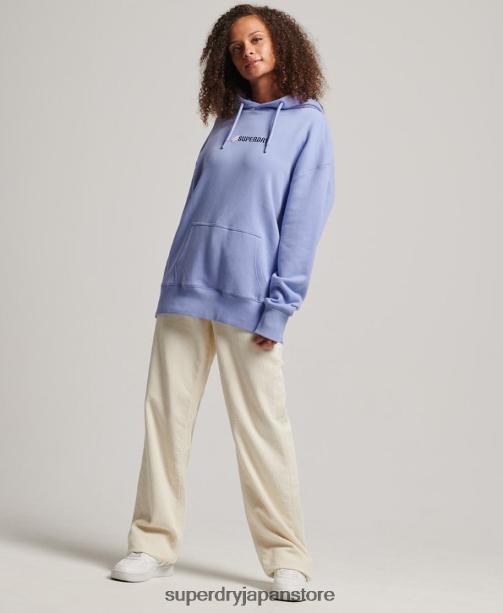ロゴアップリケオーバーサイズクルーパーカー 女性 Superdry 衣類 紫 2J62PZ3442