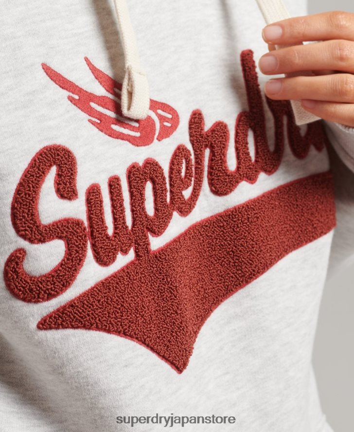 スクリプトスタイルカレッジパーカー 女性 Superdry 衣類 ライトグレー 2J62PZ3443