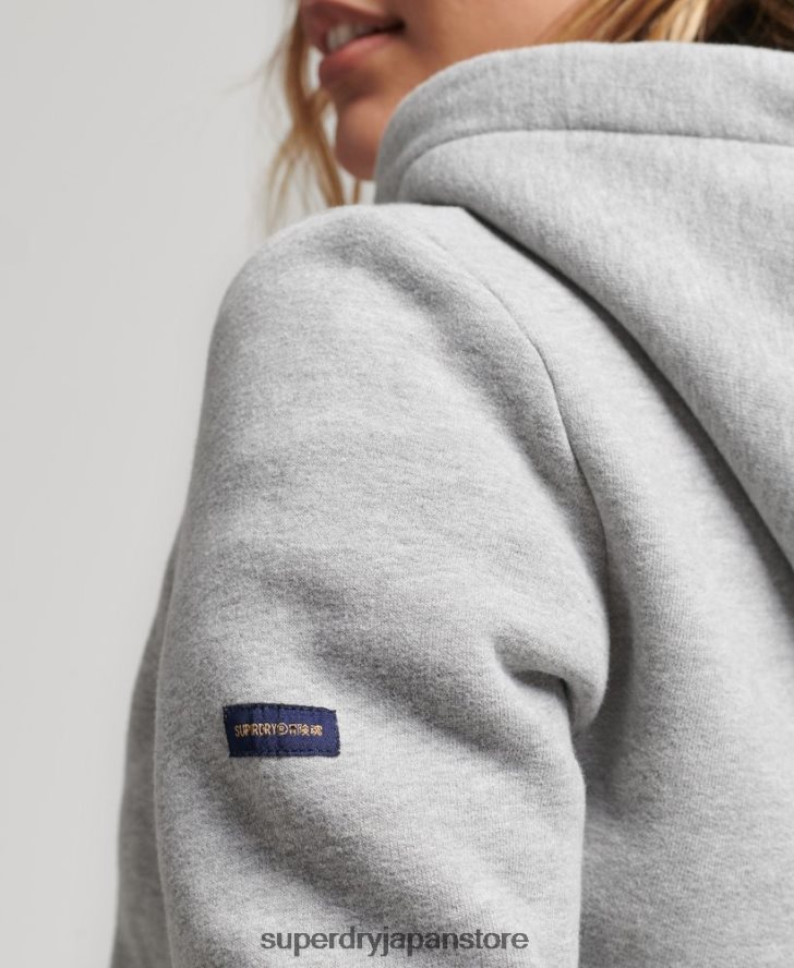 レインボーロゴ エンブロイダリー パーカー 女性 Superdry 衣類 グレー 2J62PZ3446