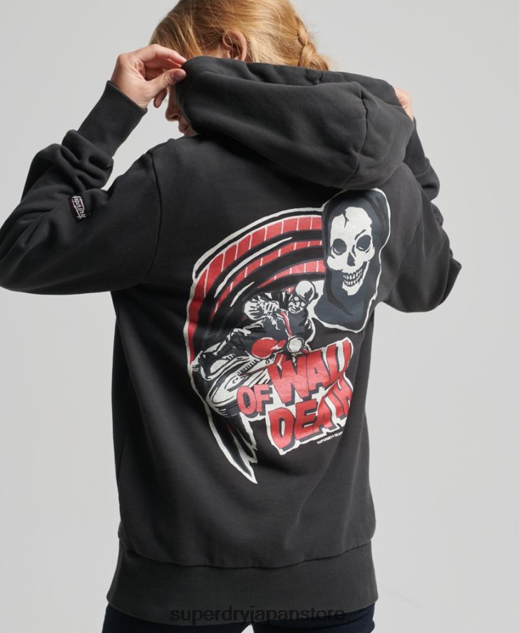 ヴィンテージクロスラインパーカー 女性 Superdry 衣類 濃い灰色 2J62PZ3447