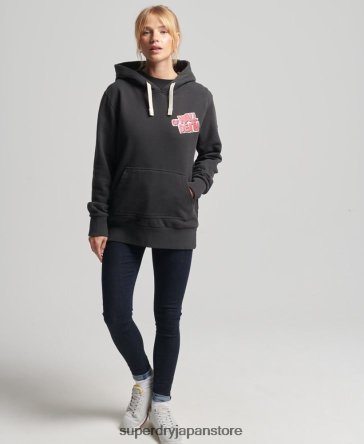 ヴィンテージクロスラインパーカー 女性 Superdry 衣類 濃い灰色 2J62PZ3447