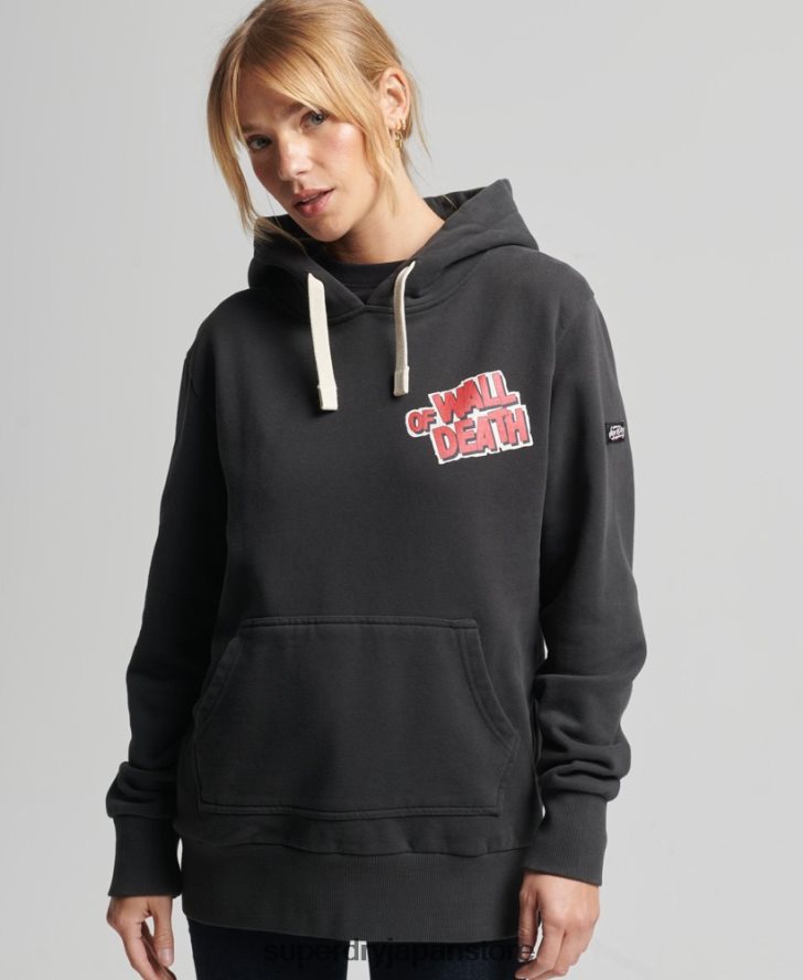 ヴィンテージクロスラインパーカー 女性 Superdry 衣類 濃い灰色 2J62PZ3447