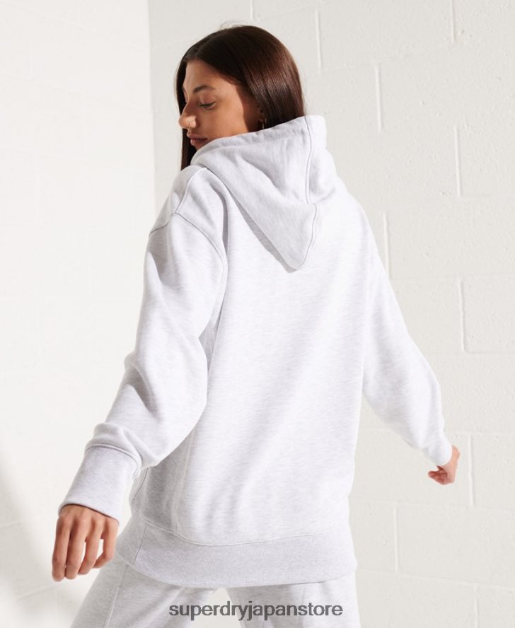 アップリケオーバーサイズパーカー 女性 Superdry 衣類 ライトグレー 2J62PZ3449