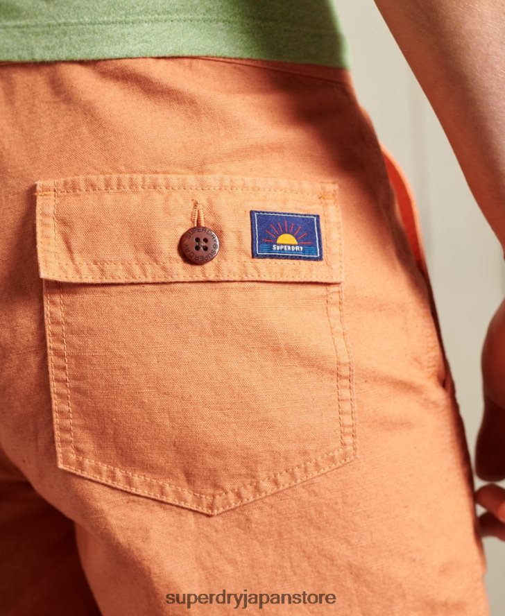 リネンカリビーチショーツ 男性 Superdry 衣類 オレンジ 2J62PZ344