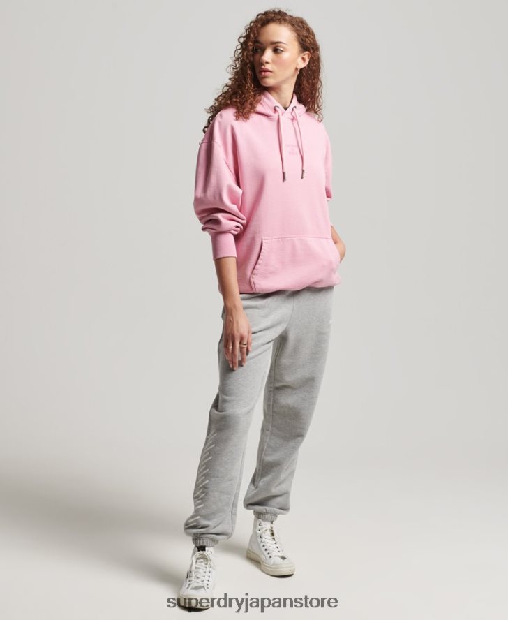 コードロゴガーメントダイオーバーサイズパーカー 女性 Superdry 衣類 ピンク 2J62PZ3450