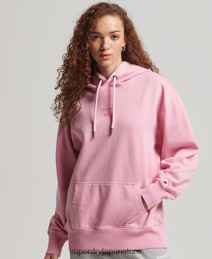 コードロゴガーメントダイオーバーサイズパーカー 女性 Superdry 衣類 ピンク 2J62PZ3450