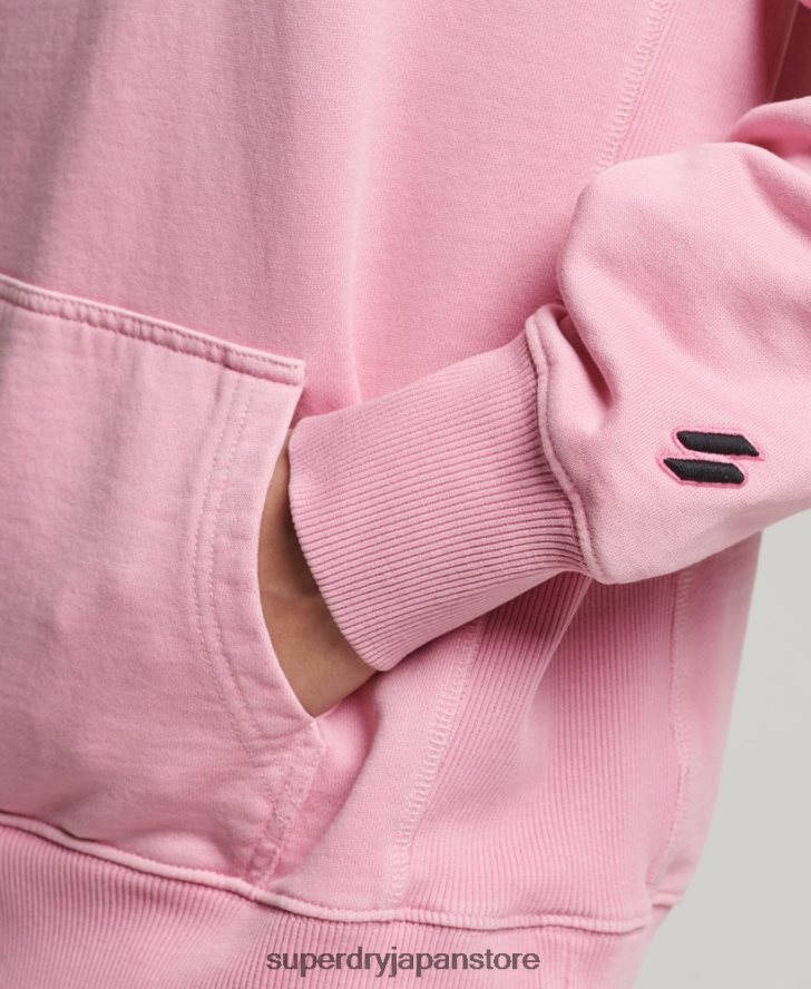 コードロゴガーメントダイオーバーサイズパーカー 女性 Superdry 衣類 ピンク 2J62PZ3450