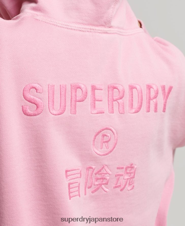 コードロゴガーメントダイオーバーサイズパーカー 女性 Superdry 衣類 ピンク 2J62PZ3450