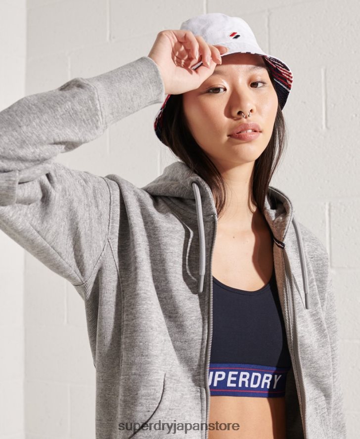 コードスポーツスタイルジップパーカー 女性 Superdry 衣類 ライトグレー 2J62PZ3452